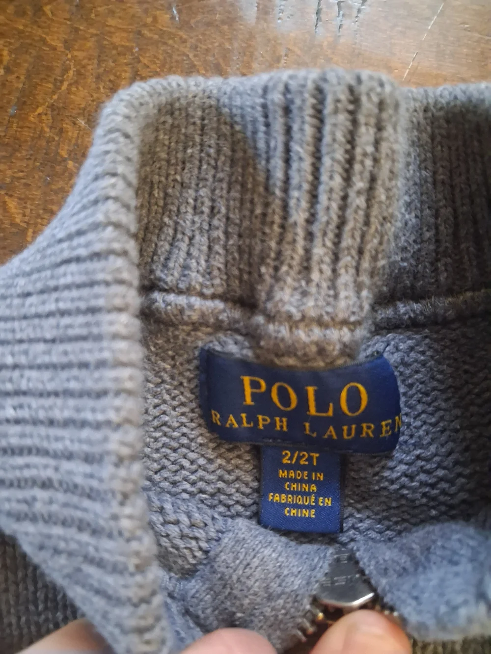 Polo Ralph Lauren Boys Grey Knit Zip-Up Hoodie Jacket